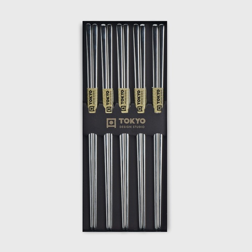 [17929] Chopstick Set/5 Stainless Steel Silver 17929 10/100