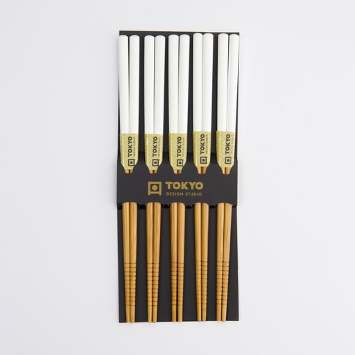 [14458] Chopstick Set/5 White 14458 10/200