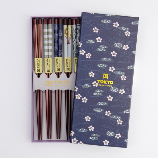 [4800] Chopstick Giftset/5 Mixed Designs 4800 1/100