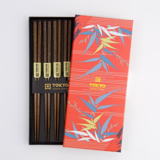 [4813] Chopstick Giftset/5 Dark Brown B-0237 1/100
