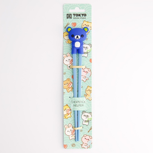 [4643] Children Chopsticks Bear Blue 22cm 4643 6/240