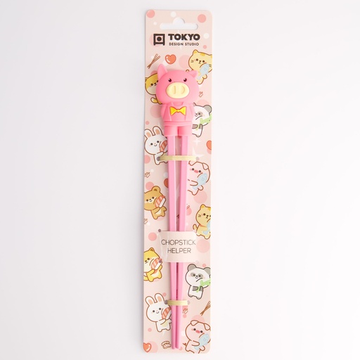 [4651] Children Chopsticks Pig Pink 22cm 4651 6/240