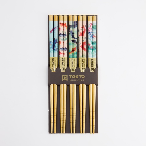 [4011] Chopstick Set/5 Fishes B-7002T 10/200