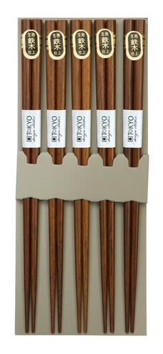 [8403] Chopstick Set/5 Brown B-38 10/200