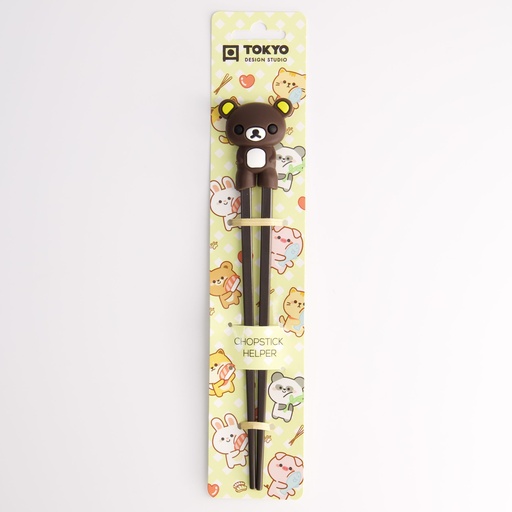 [4641] Children Chopsticks Bear Dark Brown 22cm 4641 6/240
