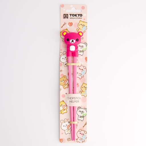 [4647] Children Chopsticks Bear Pink 22cm 4647 6/240