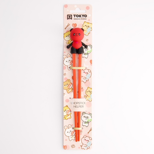 [4665] Children Chopsticks Panda Red 22cm 4665 6/240