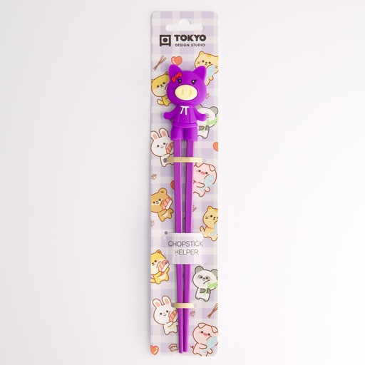 [4657] Children Chopsticks Pig Purple 22cm 4657 6/240