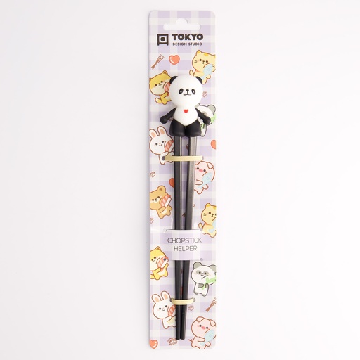 [4624] Children Chopsticks Panda Black 22cm 4624 6/240