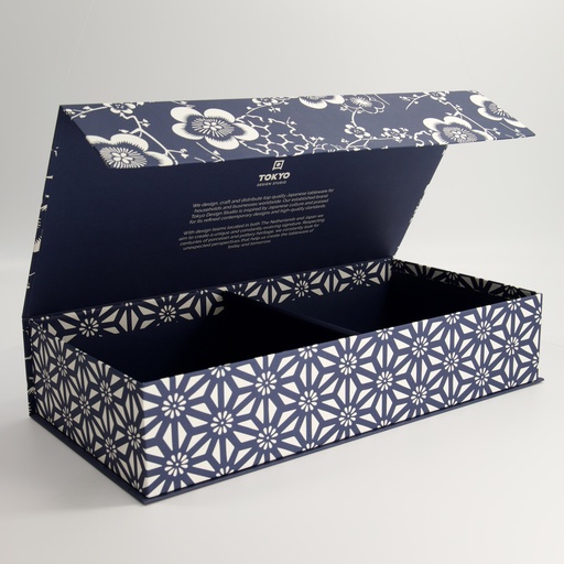 [24368] Paper Giftbox 5A 42x20.8x8.8cm Sakura Blue/White Ramen bowl 2pcs 1/6