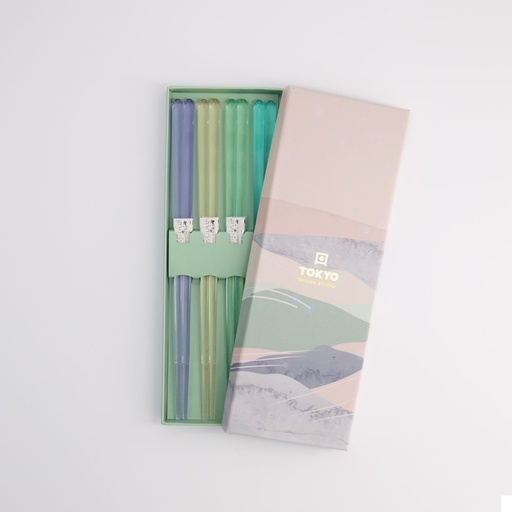 [21537] Chopstick Giftset/4 Acrylic Blue DJ-C-201 1/100