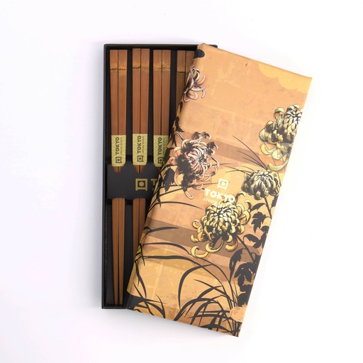 [21542] Chopstick Giftset/5 Bamboo Brown DJ2023-03 1/100