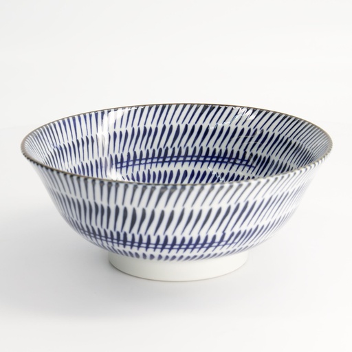 [21600] Mino Blue Mixed Bowls Ramen 19x8cm Kanna 21600 6/36