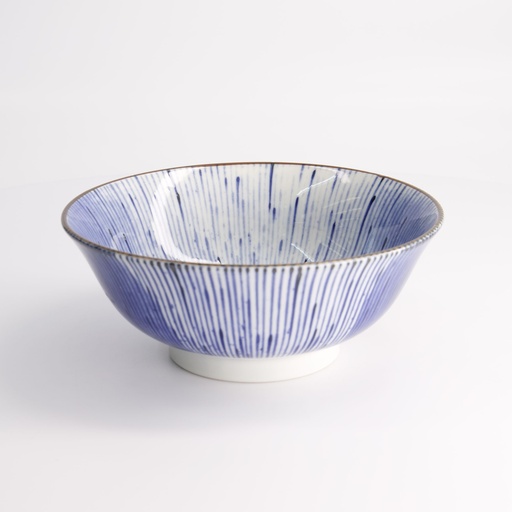 [21603] Mino Blue Mixed Bowls Ramen 19x8cm Hanabi 21603 6/36