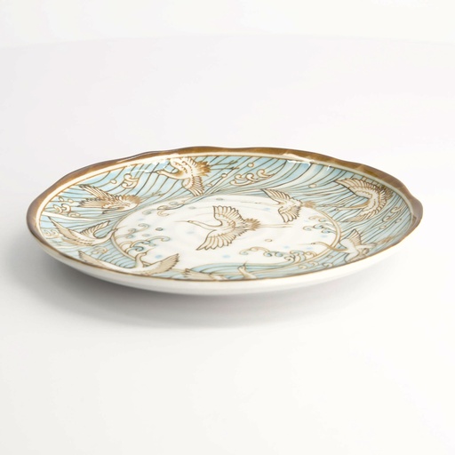 [22595] Crane Plate 16.5x2cm Light Blue 22595 6/72