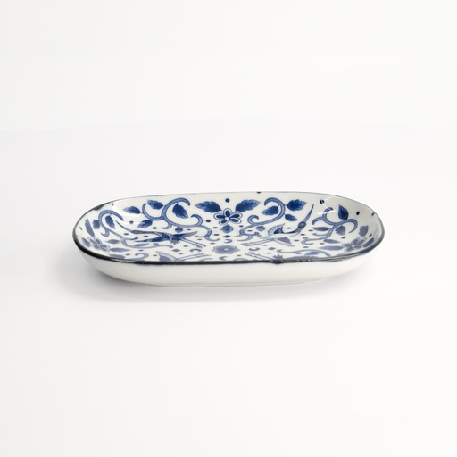 [22622] Tokyo Blue Maizuru Oblong Plate 18.7x13cm 40-230404 HB-14 6/72