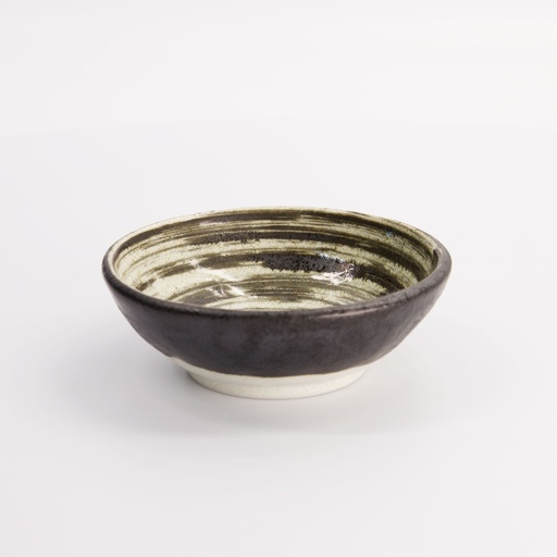 [21629] Asashio Bowl 13x4.5cm 250ml Bk/Wh 21629 6/72