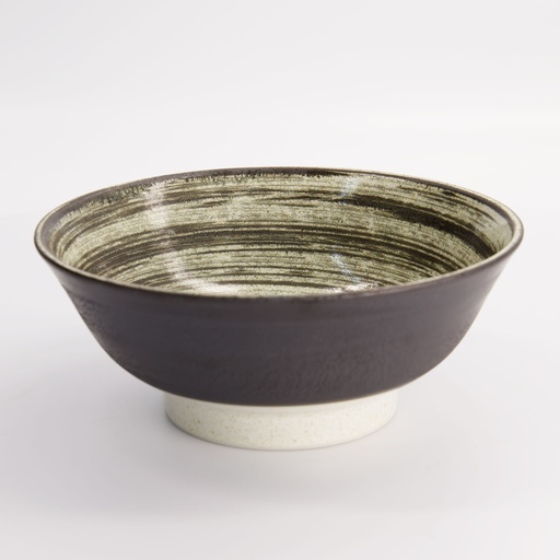 [21633] Asashio Ramen Bowl 21.5x9cm 1300ml Bk/Wh 21633 4/24