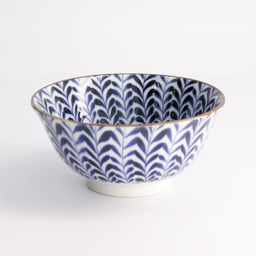 [21647] Mino Blue Mixed Bowls Tayo Bowl 15x7cm Shidare 21647 6/48