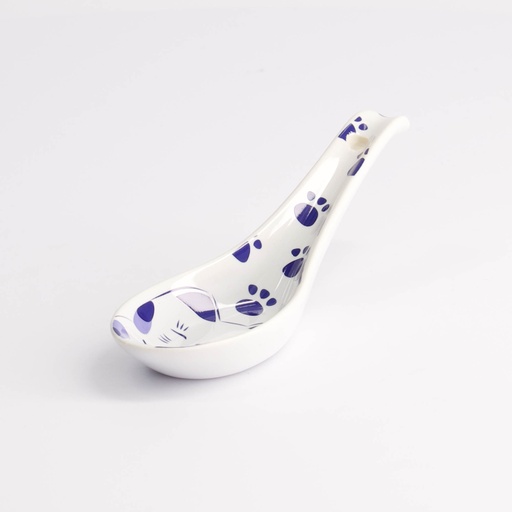 [21672] Kawaii Blue Maneko Spoon 13.8x4.8cm 21672 12/144