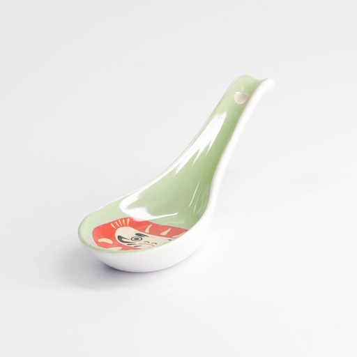 [21680] Kawaii Japan Daruma Spoon Green 13.8x4.8cm 21680 12/144