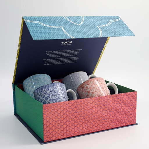 [21709] Lily Flower 4pcs Mug Giftset 8.8 x10.5cm 350ml 21709 26A 1/6