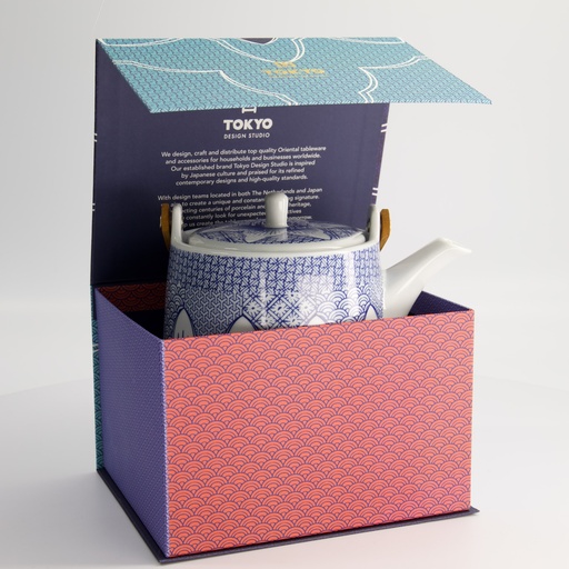 [21710] Lily Flower Teapot Blue 1000ml 21710 1/12