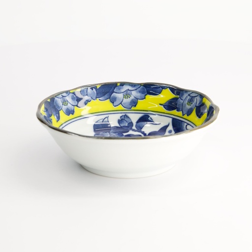 [21736] Tsubaki Bowl 13.9x4.1cm Yellow/Blue 21736 12/96
