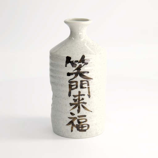 [21763] Sake Bottle Deco 20cm White (Shomon Raifuku) YW-3 1/10