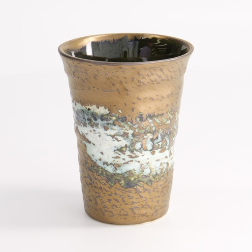 [21812] Craft Cup Gold Brush Oribe Green 8.5x11cm 280ml KA-30 6/48