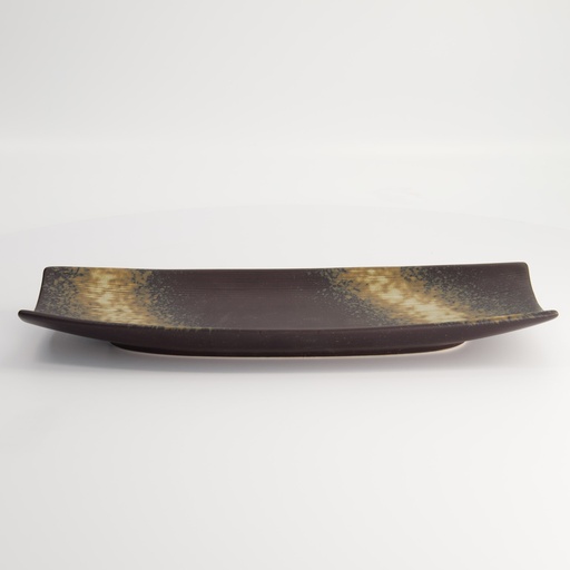 [21833] Large Plate 33cm Brown Black E565-P-14015