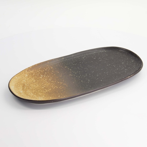 [21857] Edo Brown Mixed Plate 18x30.9cm A23810W1009 3/18