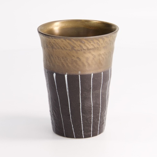 [21861] Craft Cup Black Gold Stripe 8.5x11cm 280ml KA-41 6/48