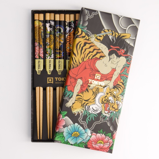 [21870] Chopstick Giftset/5 Yakuza Tiger 21870 1/100