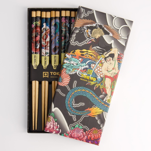 [21872] Chopstick Giftset/5 Yakuza Blue Dragon 21872 1/100