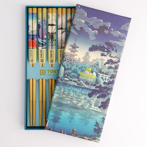 [21875] Chopstick Giftset/5 Temple A1-B158 21875 1/100