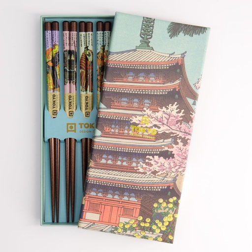 [21877] Chopstick Giftset/5 Temple A26-B168 21877 1/100