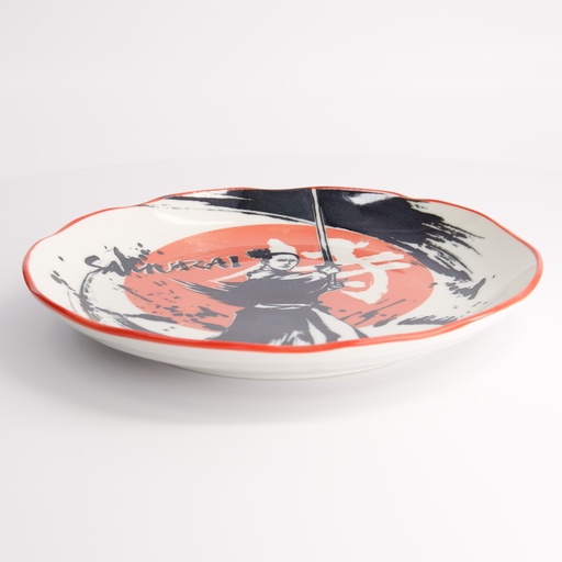[21887] Asakusa Round Plate 25x3cm Samurai 21887 4/24