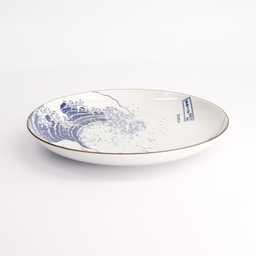 [21890] Hokusai Plate 21.6cm Blue/White 21890 6/24