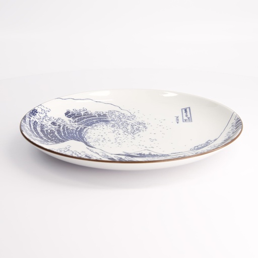 [21891] Hokusai Plate 25.2cm Blue/White 21891 4/24