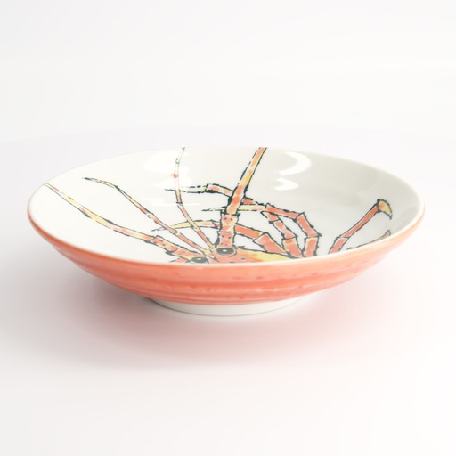 [21942] Seafood Deep Plate 21.7x5.2cm 900ml Lobster Red 4/32