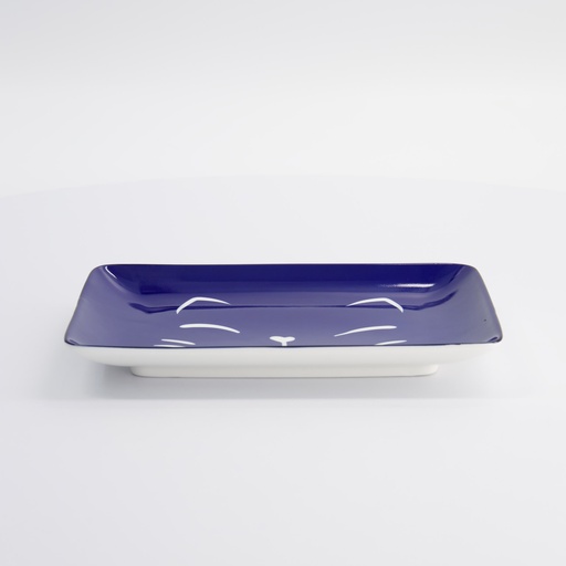 [22661] Kawaii Lucky Cat Sushi Plate 21x13.5cm Blue 6/36
