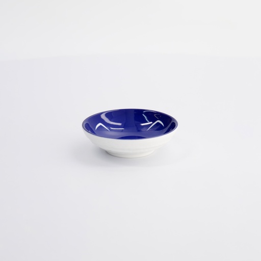 [22663] Kawaii Lucky Cat Sauce Plate 9x2.5cm Blue 6/96