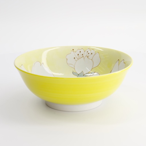 [21982] Sakura Yellow Ramen Bowl 19.5x7.5cm 4/32