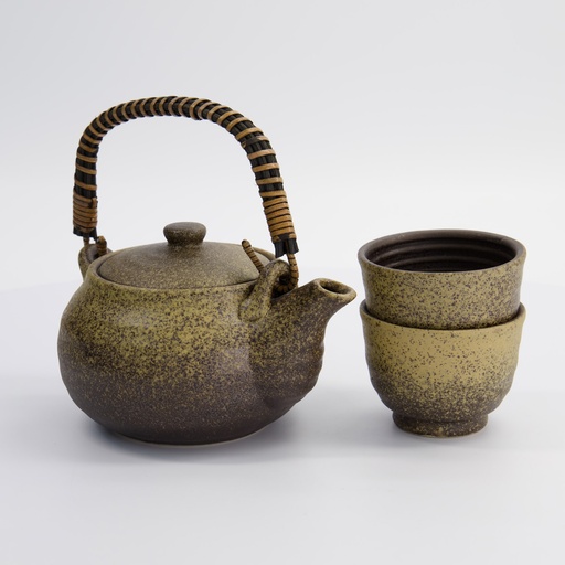 [21987] Kinsai Brown Tea Set 0.8L w/2 Cups 180ml 21987 1/12