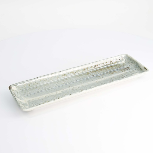 [21991] Mino Craft Rectangular Plate 33x10x2.5cm Light Blue/White 5/40