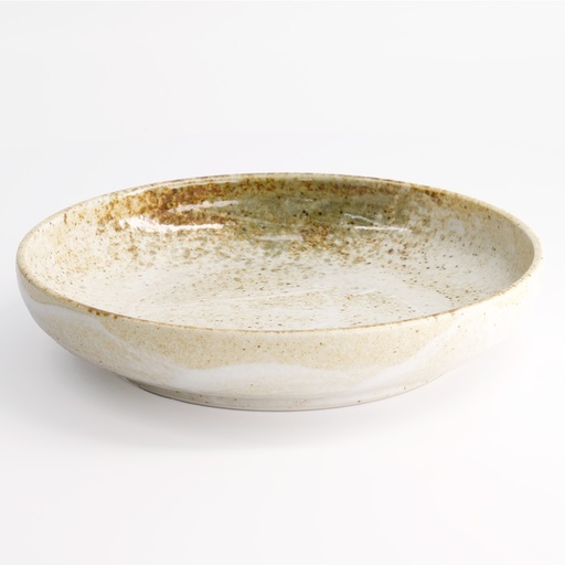 [21423] Yukishino Pasta Plate 22x4cm 650ml Br/Wh 21423 3/24