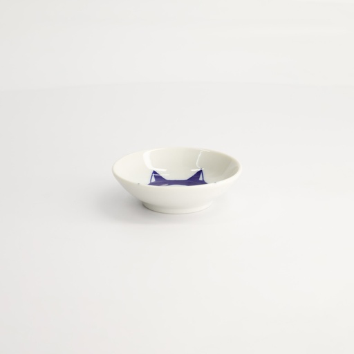 [22068] Kawaii Sauce Dish Cat Nora 9x2.7cm BL/WH TA-16 12/192