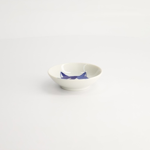 [22069] Kawaii Sauce Dish Cat Mike 9x2.7cm BL/WH TA-17 12/192
