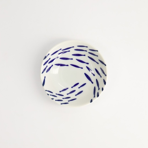 [22074] Kawaii Sauce Dish Fish 9x2.7cm BL/WH TA-22 12/192